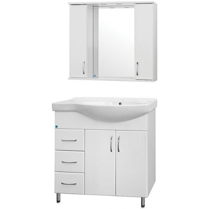 Тумба под раковину Style Line Эко Стандарт 82 L ЛС-00000108 Белая, купить, цена, заказать, магазин, доставка, скидка, промокод, купить, цена, заказать, магазин, доставка, скидка, промокод