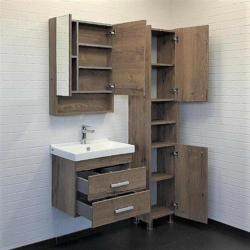 Тумба с раковиной Comforty Никосия 60П 00-00008853 подвесная Дуб темный, купить, цена, заказать, магазин, доставка, скидка, промокод, купить, цена, заказать, магазин, доставка, скидка, промокод