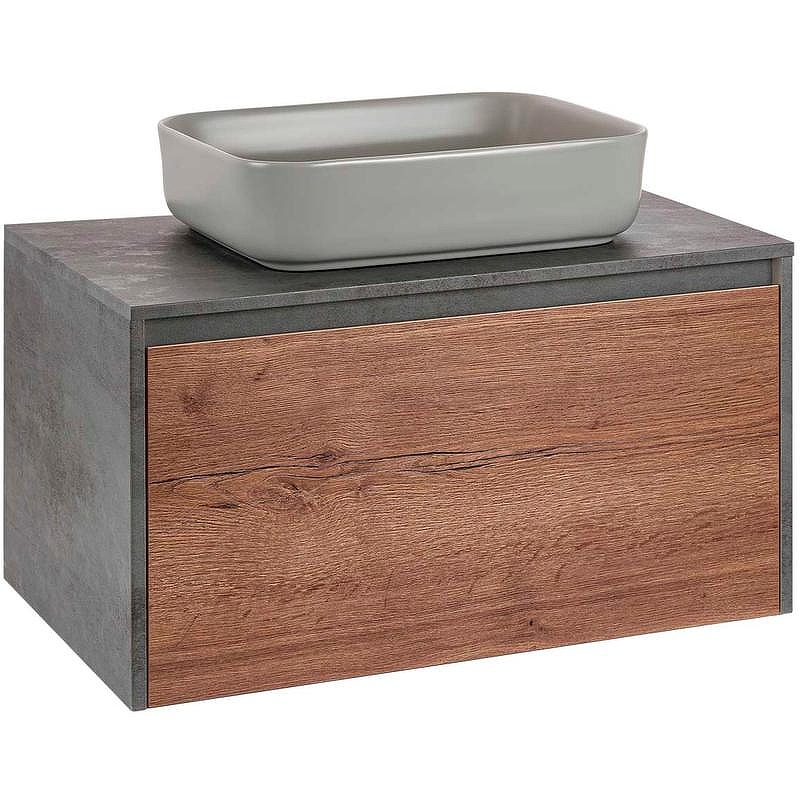 Тумба под раковину Vincea Mesa 80 VMC-2MS800TB подвесная T.Oak  Beton, купить, цена, заказать, магазин, доставка, скидка, промокод, купить, цена, заказать, магазин, доставка, скидка, промокод