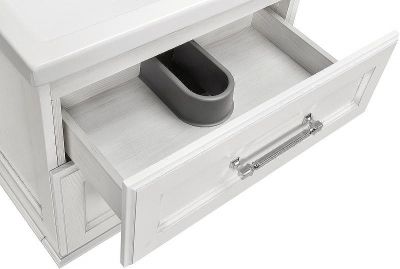 Тумба под раковину ASB-Woodline Венеция 70 11955 подвесная Белая с патиной Серебро