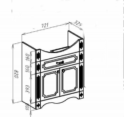 Тумба под раковину Bellezza Кантри 75 4639912000011 Белая