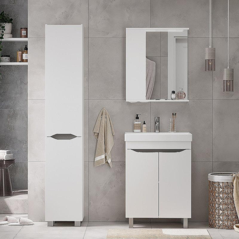 Тумба под раковину Volna Lake 60.2D tnLAKE60.2D-01 Белая, купить, цена, заказать, магазин, доставка, скидка, промокод, купить, цена, заказать, магазин, доставка, скидка, промокод