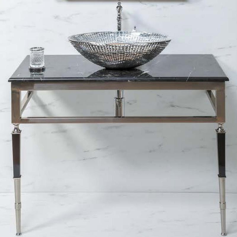 Консоль под раковину Boheme Armadi Art Vogue 100 890-CR Хром Черная, купить, цена, заказать, магазин, доставка, скидка, промокод, купить, цена, заказать, магазин, доставка, скидка, промокод