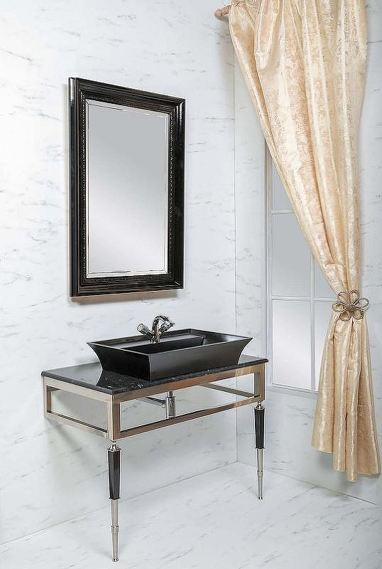 Консоль под раковину Boheme Armadi Art Vogue 100 890-CR Хром Черная, купить, цена, заказать, магазин, доставка, скидка, промокод, купить, цена, заказать, магазин, доставка, скидка, промокод