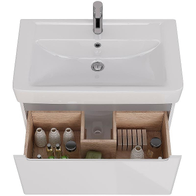 Тумба под раковину Lemark Buno Mini 80 LM05BM80T подвесная Белый глянец