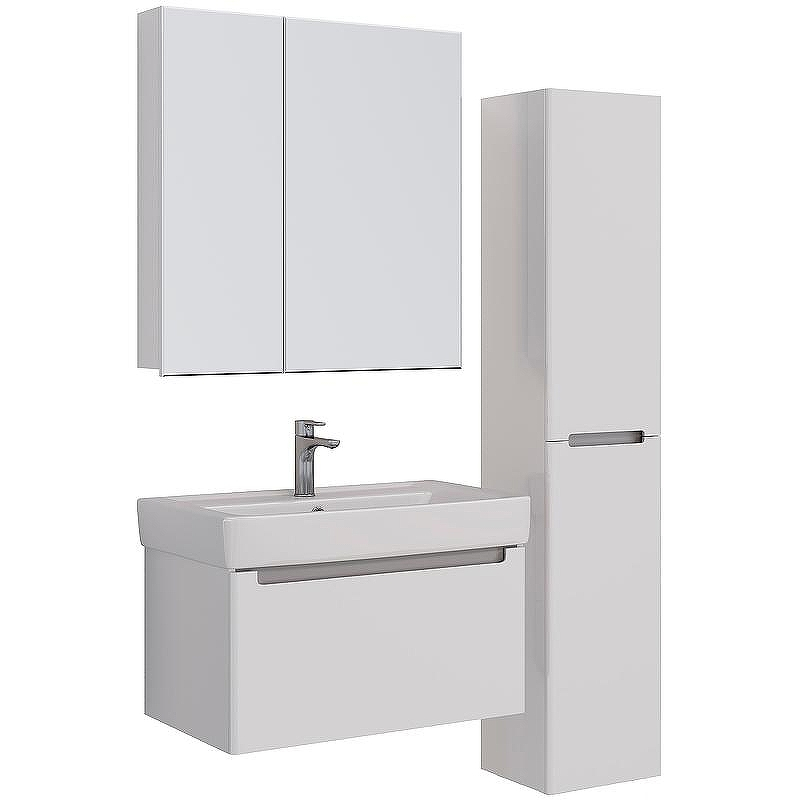 Тумба под раковину Lemark Buno Mini 80 LM05BM80T подвесная Белый глянец, купить, цена, заказать, магазин, доставка, скидка, промокод, купить, цена, заказать, магазин, доставка, скидка, промокод