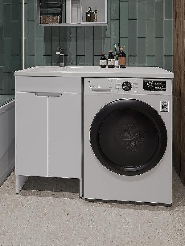 Тумба с раковиной Orange Sistema 110 L STD-110TUW+RAL Белая, купить, цена, заказать, магазин, доставка, скидка, промокод, купить, цена, заказать, магазин, доставка, скидка, промокод