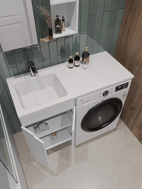 Тумба с раковиной Orange Sistema 110 L STD-110TUW+RAL Белая, купить, цена, заказать, магазин, доставка, скидка, промокод, купить, цена, заказать, магазин, доставка, скидка, промокод