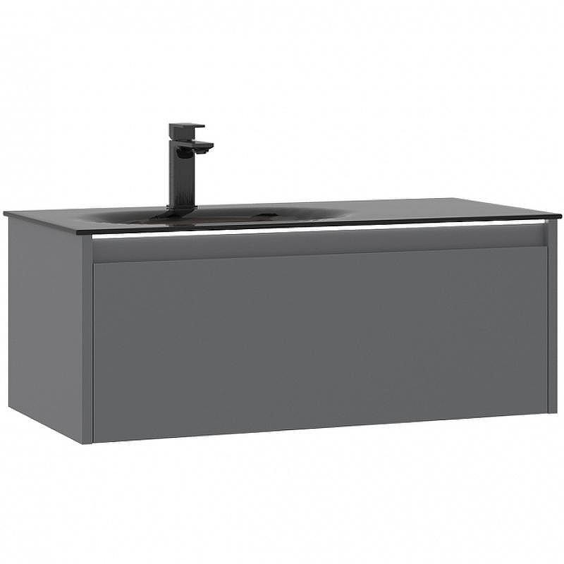 Тумба с раковиной Orka Lisbon 90 5001430 подвесная Серая матовая, купить, цена, заказать, магазин, доставка, скидка, промокод, купить, цена, заказать, магазин, доставка, скидка, промокод