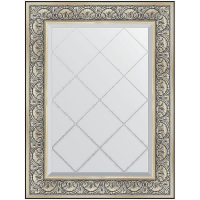 Зеркало Evoform Exclusive-G 92х70 BY 4123 с гравировкой в багетной раме - Барокко серебро 106, купить, цена, заказать, магазин, доставка, скидка, промокод, купить, цена, заказать, магазин, доставка, скидка, промокод