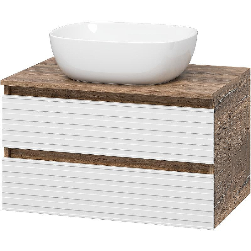 Тумба под раковину Brevita Dakota 70 DAK-09070-19/01-2Я подвесная Белая матовая Дуб Галифакс олово, купить, цена, заказать, магазин, доставка, скидка, промокод, купить, цена, заказать, магазин, доставка, скидка, промокод