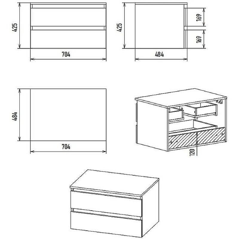 Тумба под раковину Brevita Dakota 70 DAK-09070-19/01-2Я подвесная Белая матовая Дуб Галифакс олово, купить, цена, заказать, магазин, доставка, скидка, промокод, купить, цена, заказать, магазин, доставка, скидка, промокод
