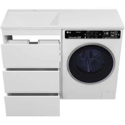 Тумба с раковиной Brevita Grafit 120 L УТ000015087 Белая матовая