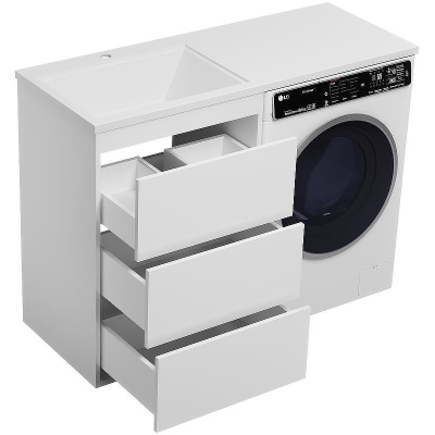 Тумба с раковиной Brevita Grafit 120 L УТ000015087 Белая матовая