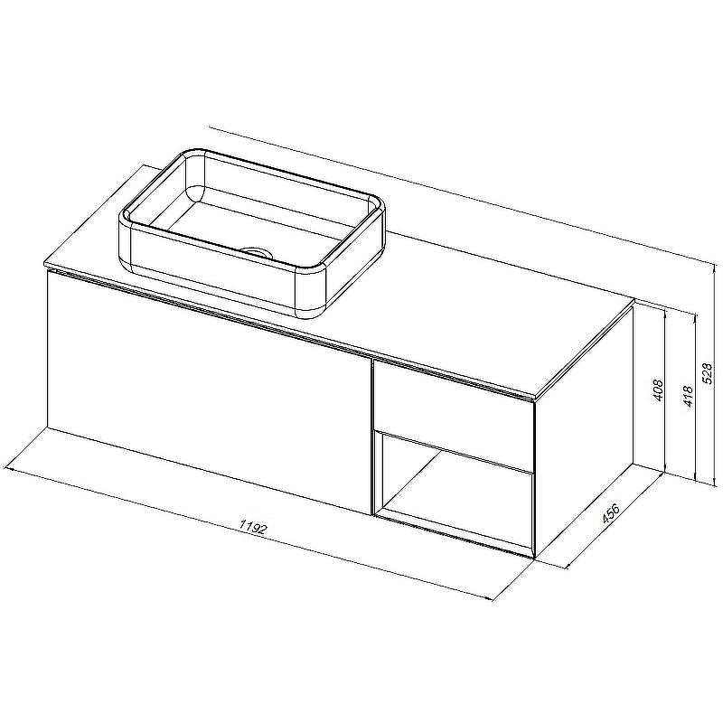 Тумба под раковину Allen Brau Infinity 120 L 1.21006.AM подвесная Антрацит матовый, купить, цена, заказать, магазин, доставка, скидка, промокод, купить, цена, заказать, магазин, доставка, скидка, промокод