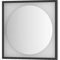 Зеркало Defesto Eclipce 60х60 DF 2221S с подсветкой 12W-4500К/в багетной раме/Сенсорный выключатель/Нейтральный белый свет/Черная рама, купить, цена, заказать, магазин, доставка, скидка, промокод, купить, цена, заказать, магазин, доставка, скидка, промокод