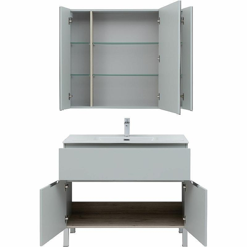 Комплект мебели для ванной Aquanet Алвита New 100 273990 Серый матовый, купить, цена, заказать, магазин, доставка, скидка, промокод, купить, цена, заказать, магазин, доставка, скидка, промокод