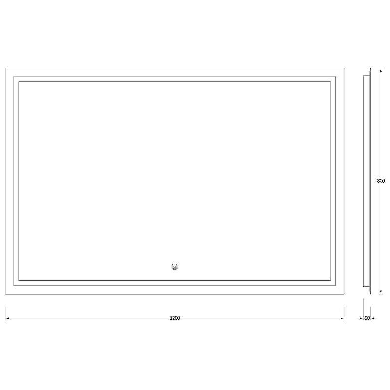 Зеркало Evoform Ledline 80x120 BY 2438 с подсветкой 35.5 W - сенсорный выключатель, купить, цена, заказать, магазин, доставка, скидка, промокод, купить, цена, заказать, магазин, доставка, скидка, промокод