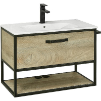 Тумба под раковину Aquaton Лофт Фабрик 80 1A242401LTDU0 подвесная Дуб эндгрейн, купить, цена, заказать, магазин, доставка, скидка, промокод, купить, цена, заказать, магазин, доставка, скидка, промокод