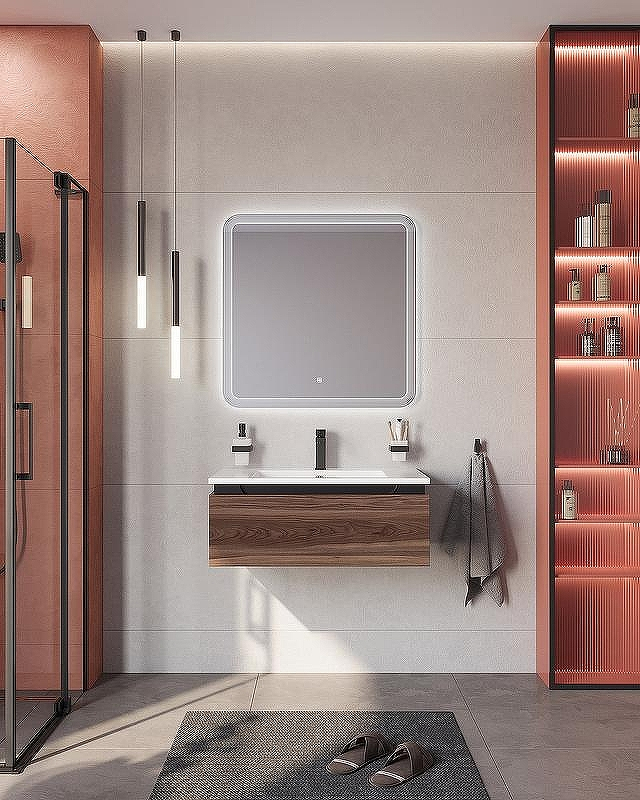 Тумба под раковину Cezares Slider 80 SLIDER-800-1C-SO-NA-P подвесная Орех дымчатый, купить, цена, заказать, магазин, доставка, скидка, промокод, купить, цена, заказать, магазин, доставка, скидка, промокод