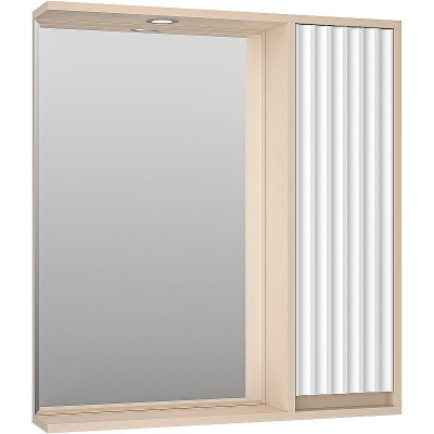 Зеркало со шкафом Brevita Balaton 75 R BAL-04075-03-01П с подсветкой Белое матовое Бежевое матовое