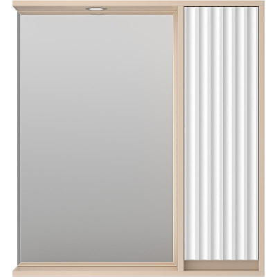 Зеркало со шкафом Brevita Balaton 75 R BAL-04075-03-01П с подсветкой Белое матовое Бежевое матовое