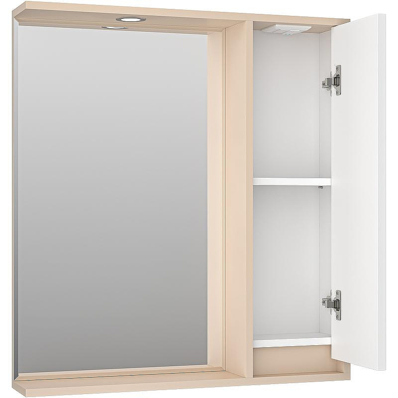 Зеркало со шкафом Brevita Balaton 75 R BAL-04075-03-01П с подсветкой Белое матовое Бежевое матовое, купить, цена, заказать, магазин, доставка, скидка, промокод, купить, цена, заказать, магазин, доставка, скидка, промокод