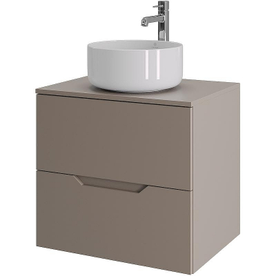 Тумба с раковиной Orange Line 60 Li-60TuLMDF+B07-345W подвесная Латте матовый