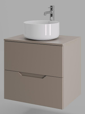 Тумба с раковиной Orange Line 60 Li-60TuLMDF+B07-345W подвесная Латте матовый