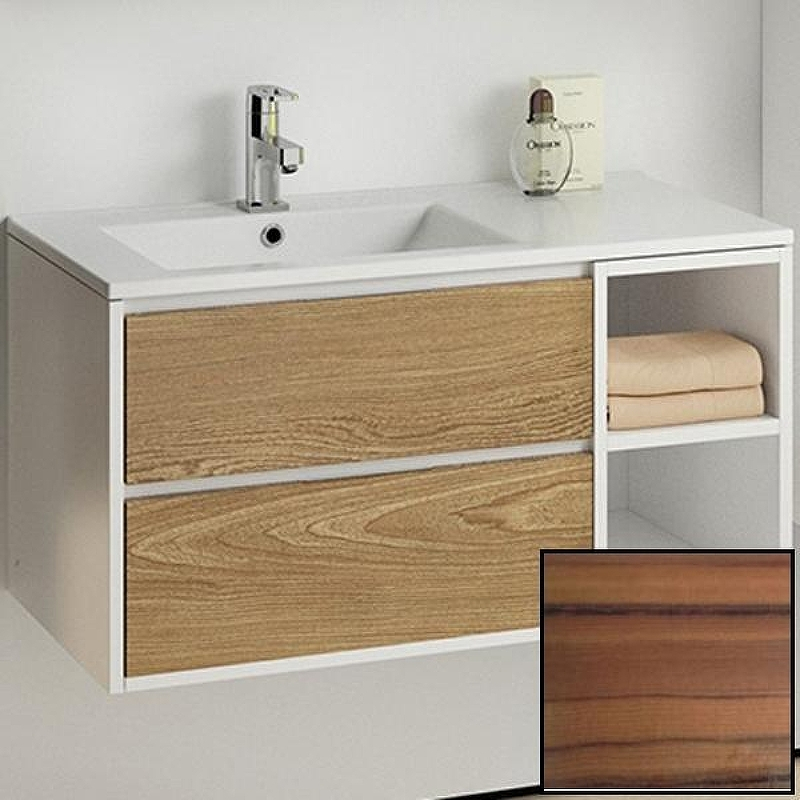 Тумба с раковиной SanVit Мэри-4 90 L kmery904 с фактурой под дерево подвесная Зебрано, купить, цена, заказать, магазин, доставка, скидка, промокод, купить, цена, заказать, магазин, доставка, скидка, промокод