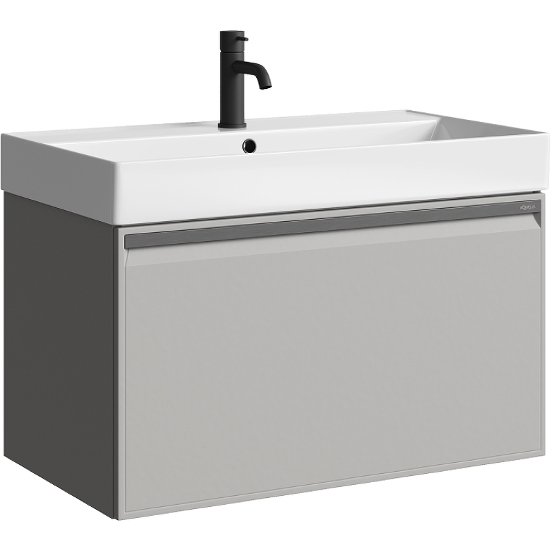 Тумба под раковину Aqwella Pure 80 PUR0108ST подвесная Серый туман, купить, цена, заказать, магазин, доставка, скидка, промокод, купить, цена, заказать, магазин, доставка, скидка, промокод