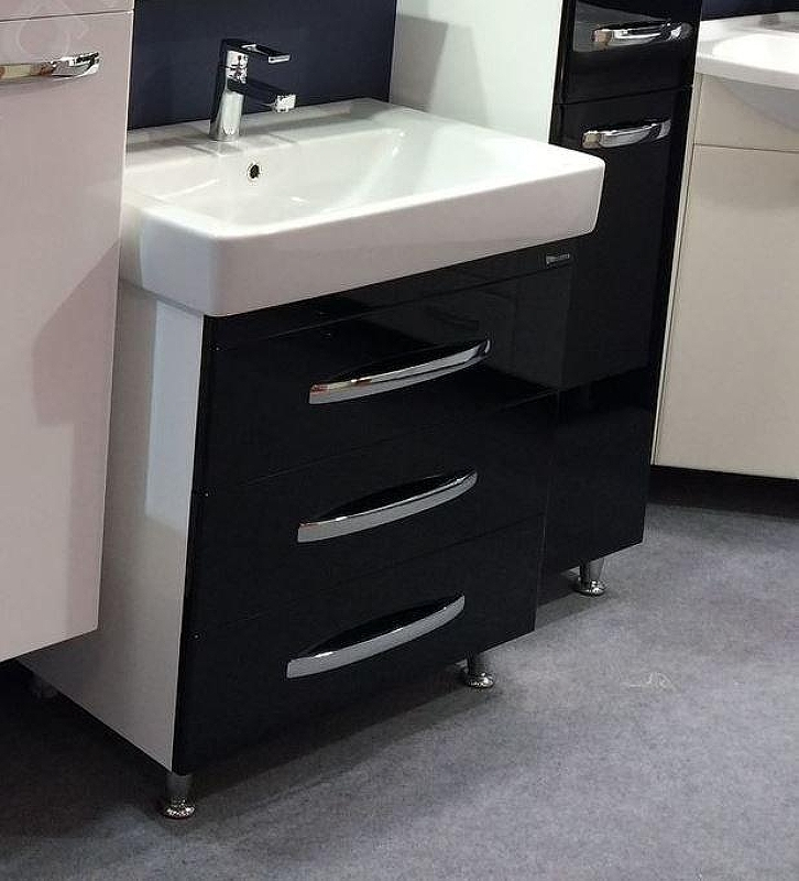 Тумба под раковину Bellezza Рокко 60 4635309660042 Черная Белая, купить, цена, заказать, магазин, доставка, скидка, промокод, купить, цена, заказать, магазин, доставка, скидка, промокод