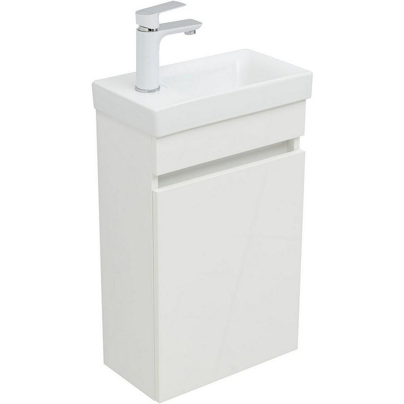 Тумба с раковиной Aquanet Вега 40 332180 подвесная Белый глянец, купить, цена, заказать, магазин, доставка, скидка, промокод, купить, цена, заказать, магазин, доставка, скидка, промокод