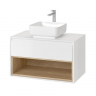 Тумба под раковину Excellent Tuto 80 MLEX.0102.800.WHBL подвесная Белый Дуб, купить, цена, заказать, магазин, доставка, скидка, промокод, купить, цена, заказать, магазин, доставка, скидка, промокод