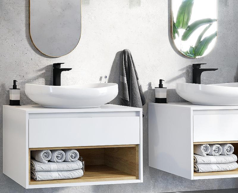 Тумба под раковину Excellent Tuto 80 MLEX.0102.800.WHBL подвесная Белый Дуб, купить, цена, заказать, магазин, доставка, скидка, промокод, купить, цена, заказать, магазин, доставка, скидка, промокод