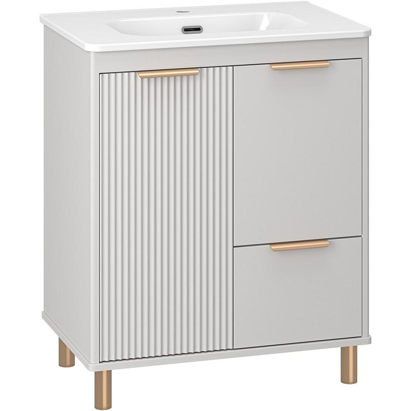 Тумба с раковиной Brevita Risacca Crema 70 УТ000025679 Серая матовая, купить, цена, заказать, магазин, доставка, скидка, промокод, купить, цена, заказать, магазин, доставка, скидка, промокод