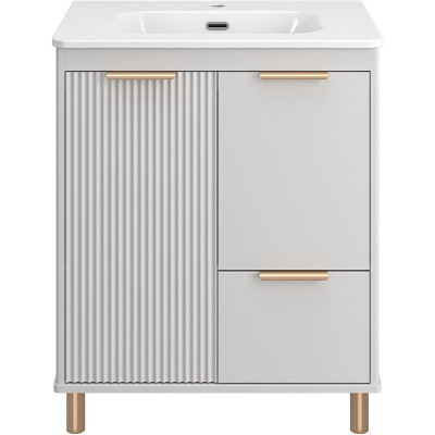 Тумба с раковиной Brevita Risacca Crema 70 УТ000025679 Серая матовая