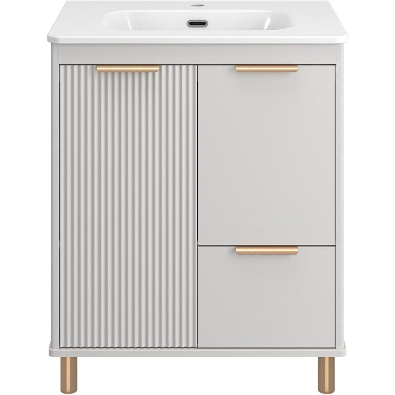 Тумба с раковиной Brevita Risacca Crema 70 УТ000025679 Серая матовая, купить, цена, заказать, магазин, доставка, скидка, промокод, купить, цена, заказать, магазин, доставка, скидка, промокод