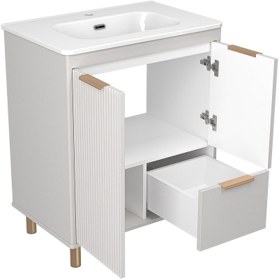 Тумба с раковиной Brevita Risacca Crema 70 УТ000025679 Серая матовая