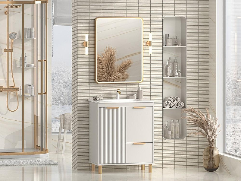 Тумба с раковиной Brevita Risacca Crema 70 УТ000025679 Серая матовая, купить, цена, заказать, магазин, доставка, скидка, промокод, купить, цена, заказать, магазин, доставка, скидка, промокод