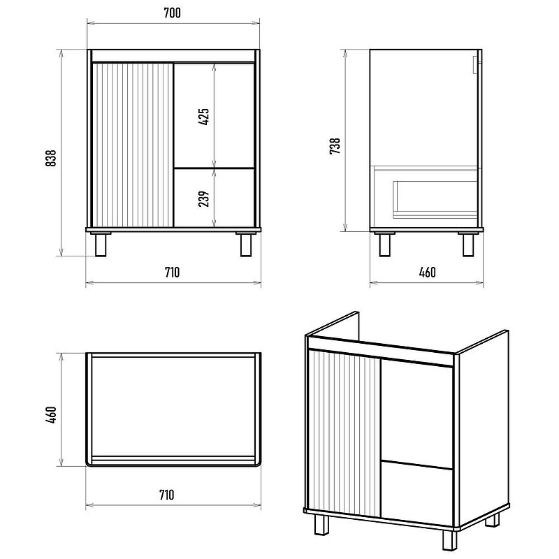Тумба с раковиной Brevita Risacca Crema 70 УТ000025679 Серая матовая, купить, цена, заказать, магазин, доставка, скидка, промокод, купить, цена, заказать, магазин, доставка, скидка, промокод