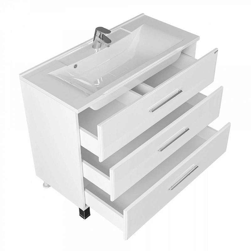 Тумба под раковину СанТа Омега 100 207017 Белая, купить, цена, заказать, магазин, доставка, скидка, промокод, купить, цена, заказать, магазин, доставка, скидка, промокод