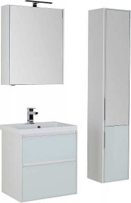 Тумба под раковину Aquanet Гласс 60 196961 подвесная Белая