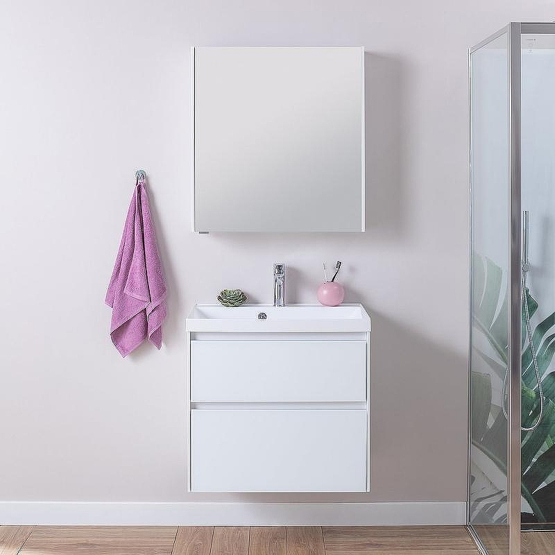 Тумба под раковину Aquanet Гласс 60 196961 подвесная Белая, купить, цена, заказать, магазин, доставка, скидка, промокод, купить, цена, заказать, магазин, доставка, скидка, промокод