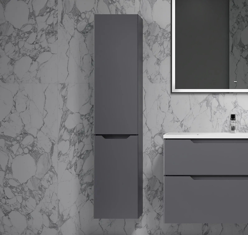 Шкаф пенал AQUAme S3 33 AQM9003GM подвесной цвет Антрацит, купить, цена, заказать, магазин, доставка, скидка, промокод, купить, цена, заказать, магазин, доставка, скидка, промокод