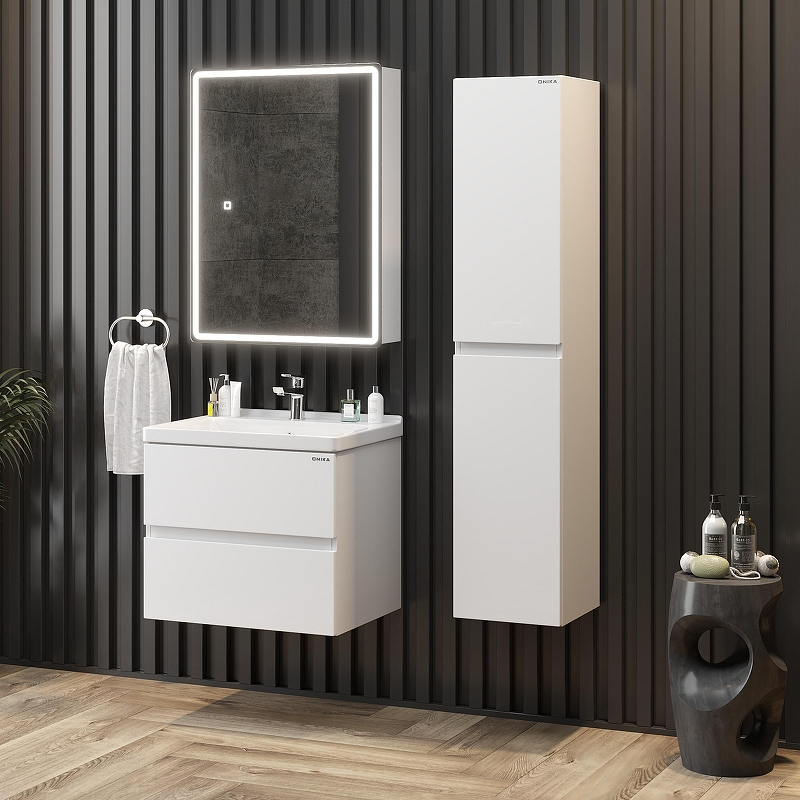 Зеркальный шкаф Onika Орби 60 206087 с подсветкой цвет Белый, купить, цена, заказать, магазин, доставка, скидка, промокод, купить, цена, заказать, магазин, доставка, скидка, промокод