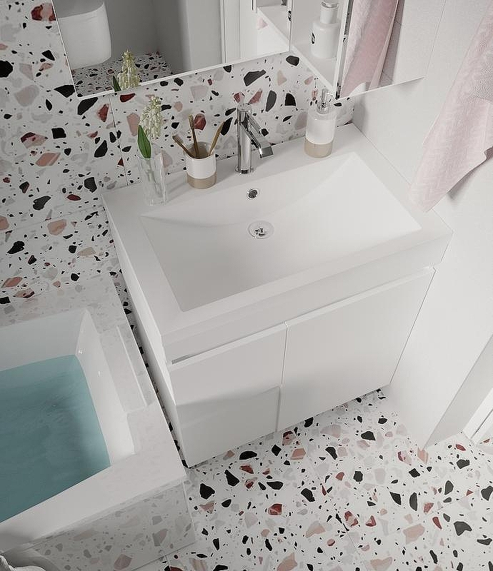 Тумба под раковину 1MarKa Cube 75Н У79532 Белый глянец, купить, цена, заказать, магазин, доставка, скидка, промокод, купить, цена, заказать, магазин, доставка, скидка, промокод