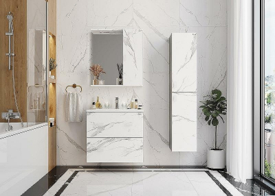 Зеркало со шкафом Onika Марбл 65.00 У 206545 Мрамор Камень бетонный