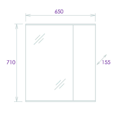 Зеркало со шкафом Onika Марбл 65.00 У 206545 Мрамор Камень бетонный