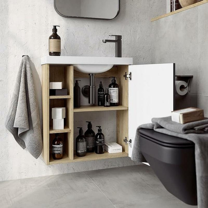 Корпус тумбы под раковину Aqwella Alba 60 R ALB0106RDD подвесной Дуб Давос, купить, цена, заказать, магазин, доставка, скидка, промокод, купить, цена, заказать, магазин, доставка, скидка, промокод